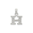 Sterling Silver Pendant with Cubic Zirconia, Letter H Initial Charm, Dainty Alphabet Jewelry