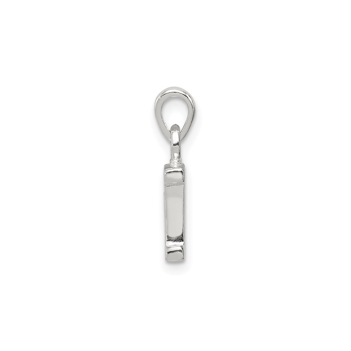 Sterling Silver Alphabet Initial I Pendant with Cubic Zirconia Accent Charm