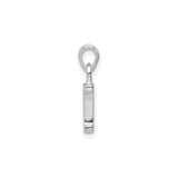 Sterling Silver Alphabet Initial I Pendant with Cubic Zirconia Accent Charm