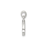 Sterling Silver Initial J Pendant Charm with Cubic Zirconia Accents, Letter Jewelry for Women