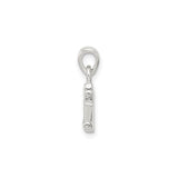 Sterling Silver Initial K Pendant Charm with Cubic Zirconia, Textured Letter Design
