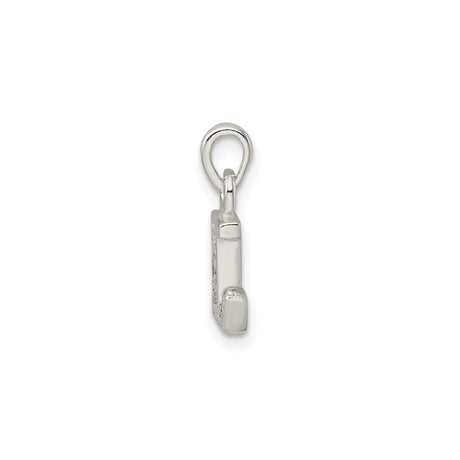 Sterling Silver Letter L Pendant Charm with Cubic Zirconia, Monogram Initial Jewelry for Women