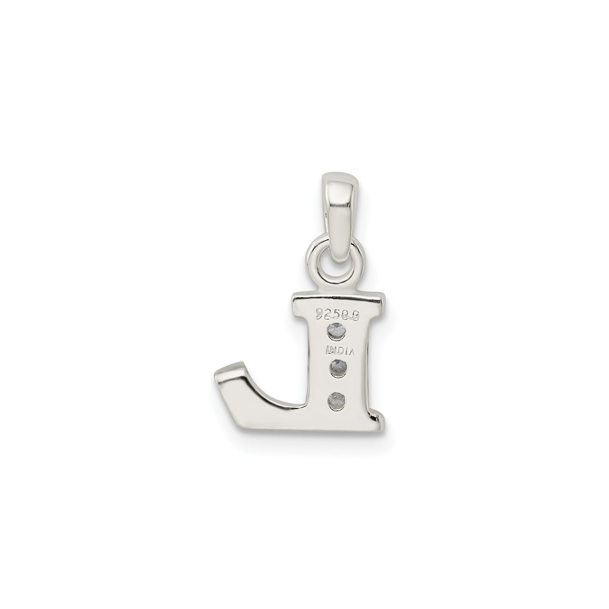 Sterling Silver Letter L Pendant Charm with Cubic Zirconia, Monogram Initial Jewelry for Women