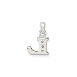 Sterling Silver Letter L Pendant Charm with Cubic Zirconia, Monogram Initial Jewelry for Women