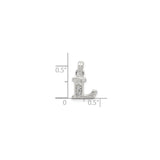 Sterling Silver Letter L Pendant Charm with Cubic Zirconia, Monogram Initial Jewelry for Women