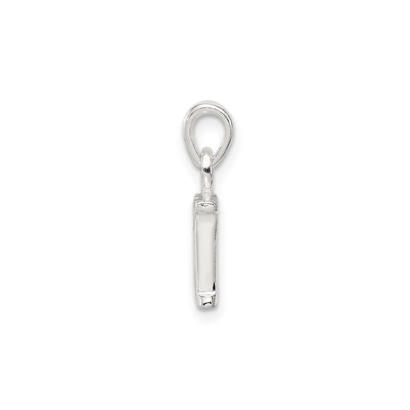 Sterling Silver M Pendant with Cubic Zirconia, Letter Charm Necklace for Women or Unisex Wear