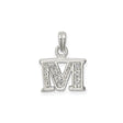 Sterling Silver M Pendant with Cubic Zirconia, Letter Charm Necklace for Women or Unisex Wear