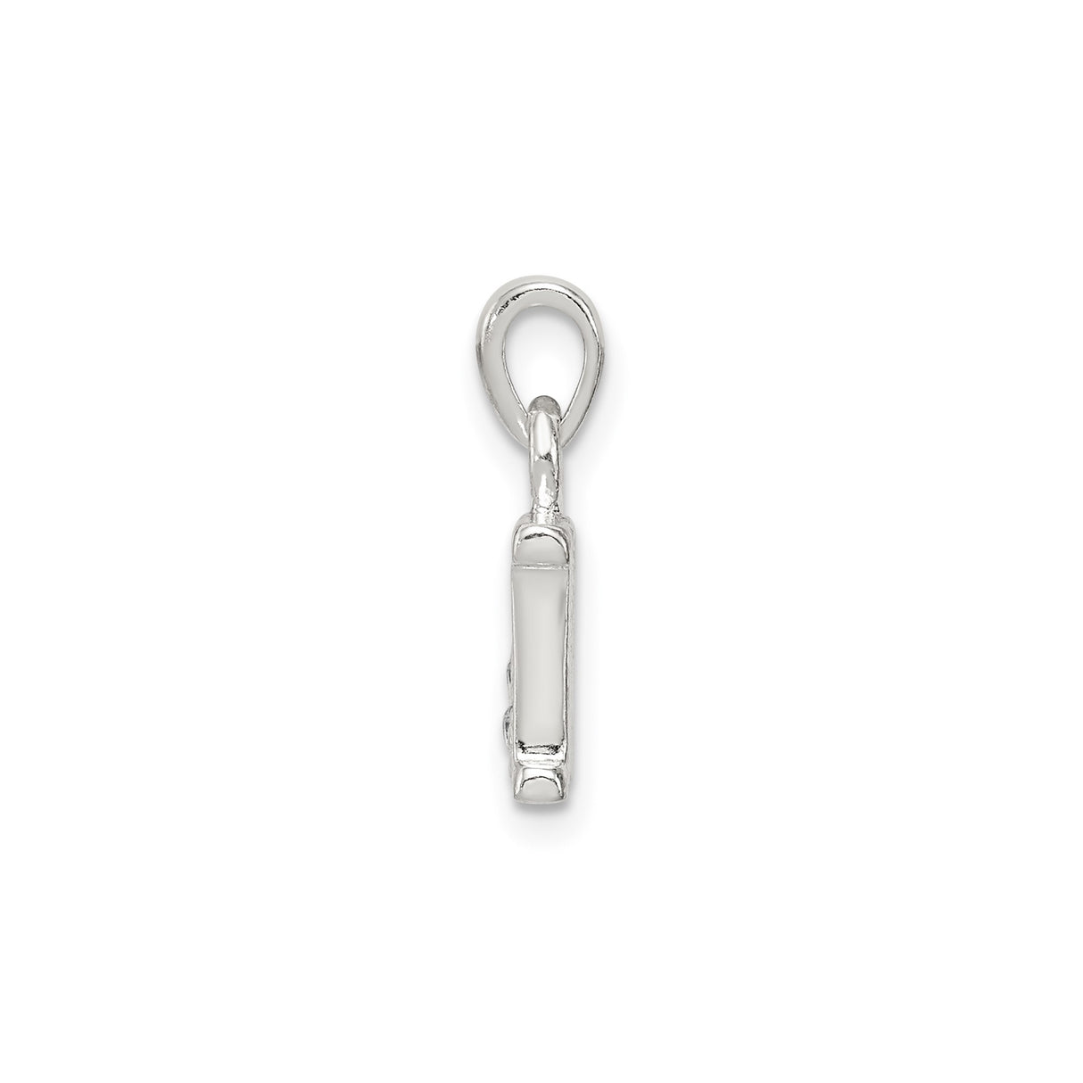Sterling Silver Initial N Pendant with Cubic Zirconia, Polished Letter Charm for Women