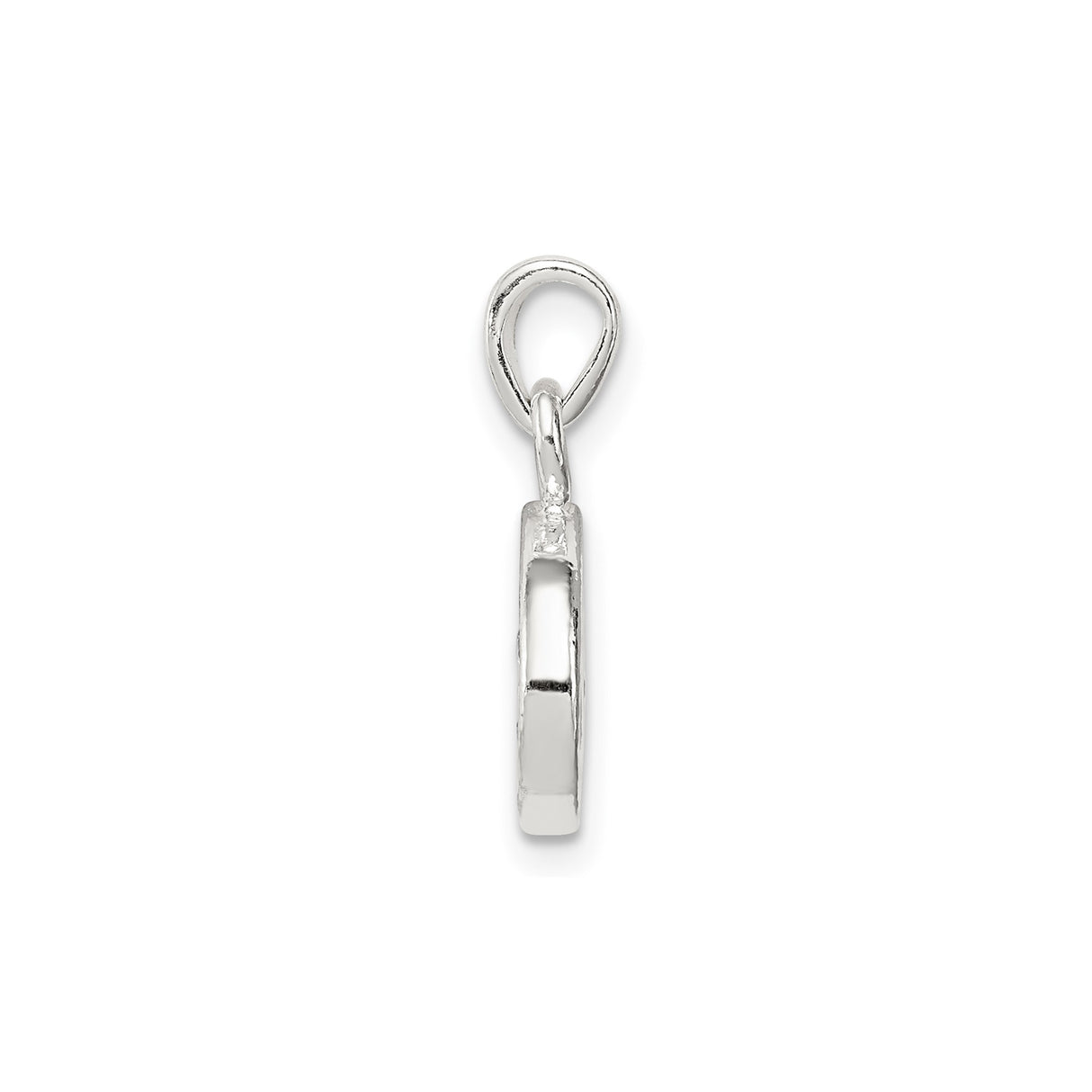 Sterling Silver Oval Pendant with Open Center, Floral Texture, Cubic Zirconia, Nature Inspired