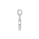 Sterling Silver Oval Pendant with Open Center, Floral Texture, Cubic Zirconia, Nature Inspired