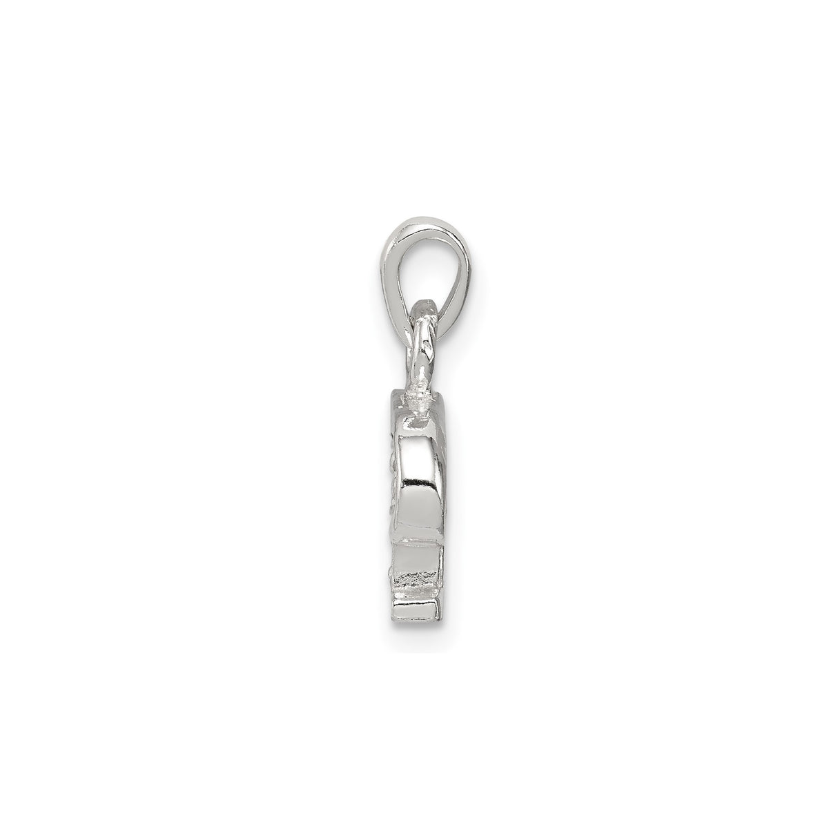 Sterling Silver Initial P Pendant Charm with Cubic Zirconia, Textured Letter Jewelry