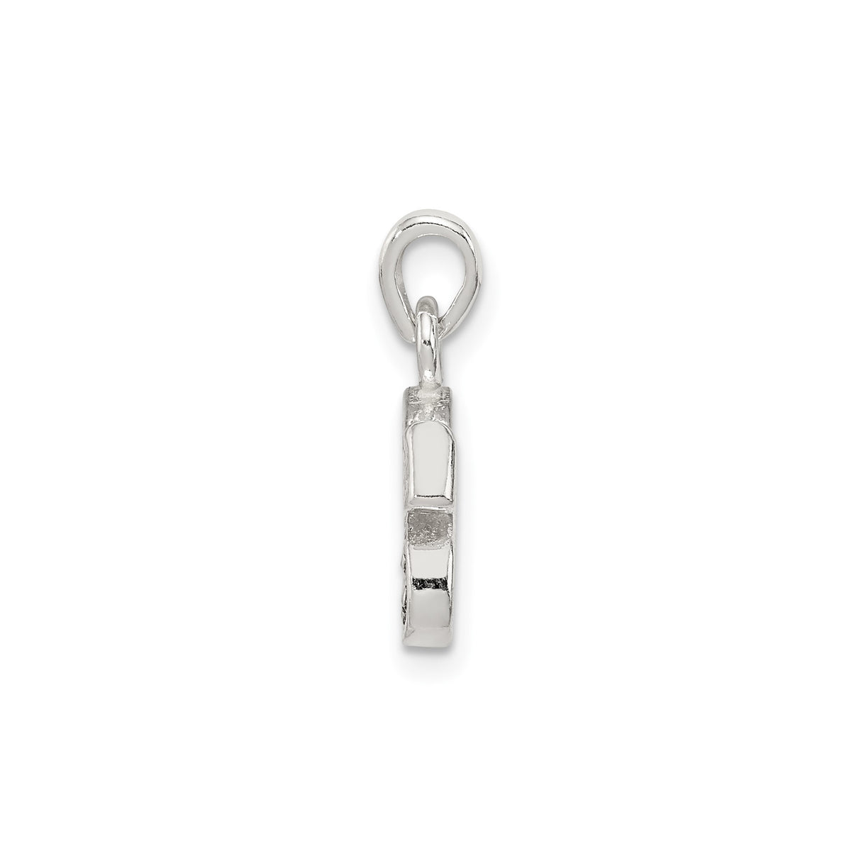 Sterling Silver Letter S Pendant with Cubic Zirconia, Textured Initial Charm for Women