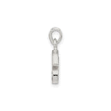 Sterling Silver Letter S Pendant with Cubic Zirconia, Textured Initial Charm for Women