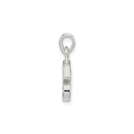 Sterling Silver Letter S Pendant with Cubic Zirconia, Textured Initial Charm for Women
