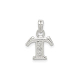 Sterling Silver Tau Cross Pendant with Cubic Zirconia, Franciscan Christian Jewelry
