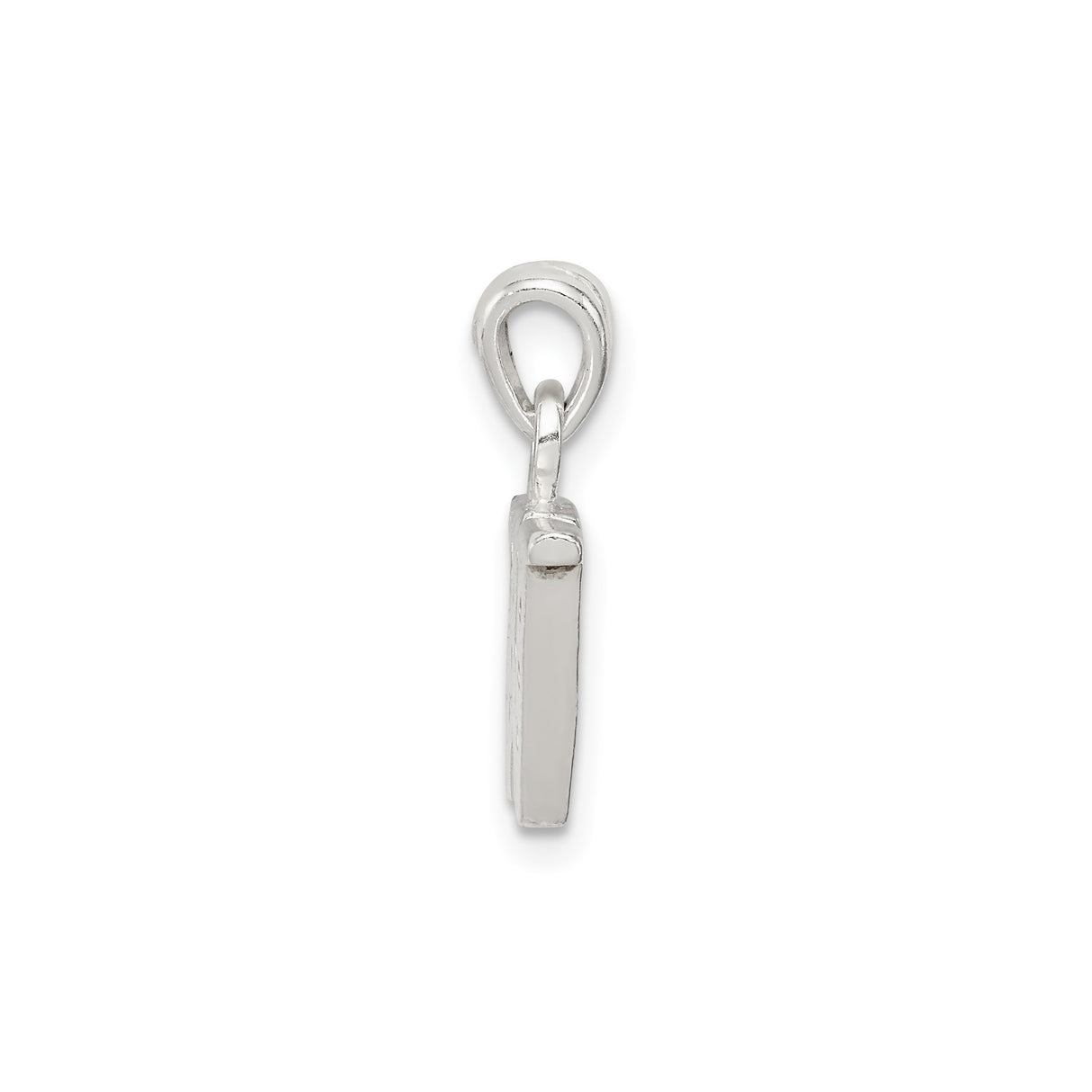 Sterling Silver W Pendant with Cubic Zirconia, Diamond-Cut Accents, Initial Letter Charm