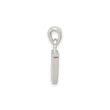 Sterling Silver W Pendant with Cubic Zirconia, Diamond-Cut Accents, Initial Letter Charm