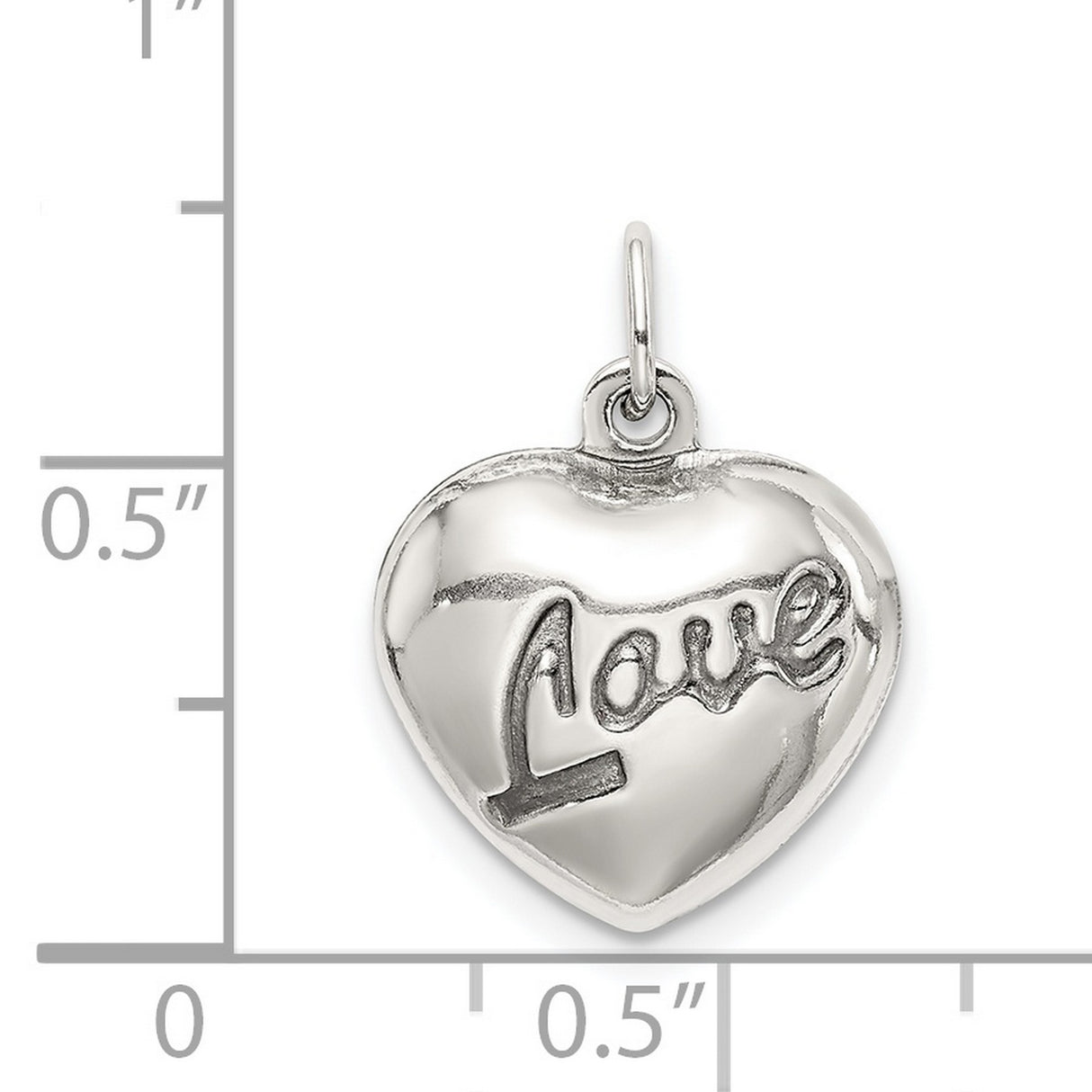 Sterling Silver Heart Pendant with Love Symbol, Romantic Charm for Women