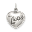 Sterling Silver Heart Pendant with Love Symbol, Romantic Charm for Women