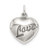 Sterling Silver Heart Pendant with Love Symbol, Romantic Charm for Women