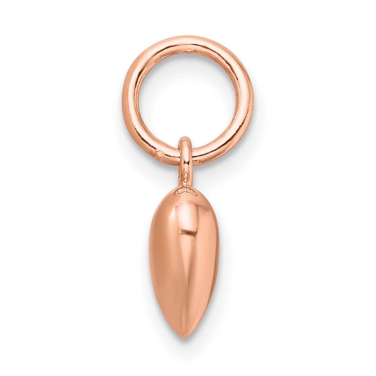Sterling Silver Heart Pendant with Polished Rose Gold Finish, Romantic Charm Jewelry for Women