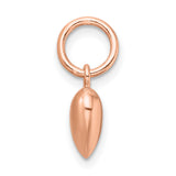 Sterling Silver Heart Pendant with Polished Rose Gold Finish, Romantic Charm Jewelry for Women