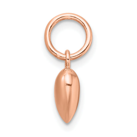 Sterling Silver Heart Pendant with Polished Rose Gold Finish, Romantic Charm Jewelry for Women