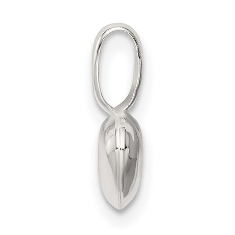Sterling Silver Heart Pendant with Smooth Polished Finish, Minimalist Romantic Jewelry for Women