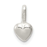 Sterling Silver Heart Pendant with Smooth Polished Finish, Minimalist Romantic Jewelry for Women