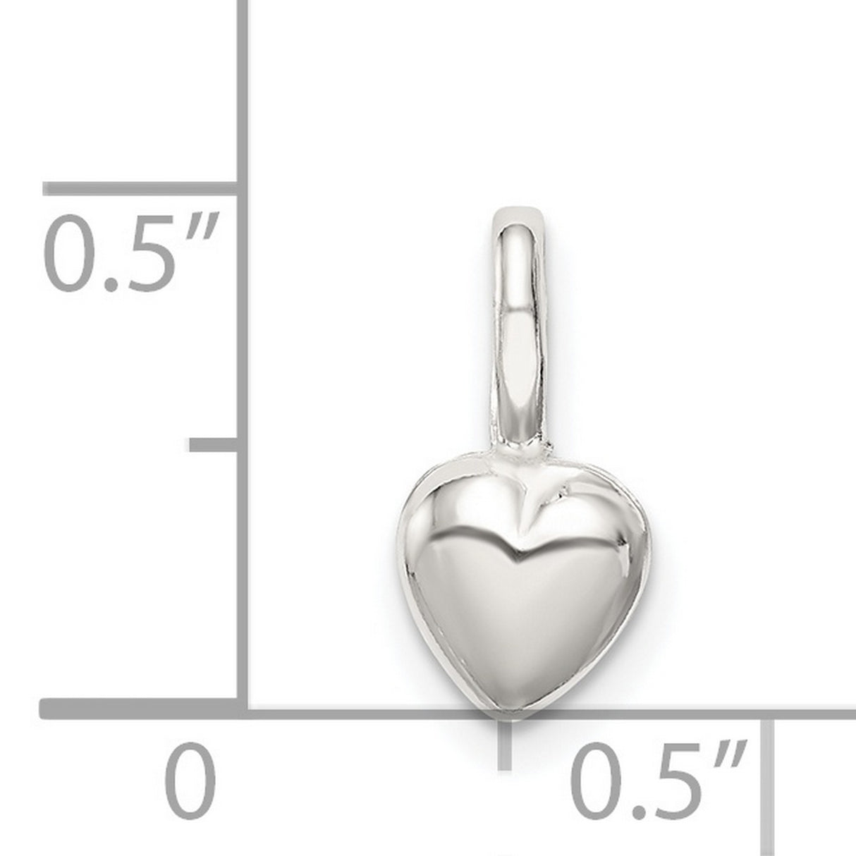 Sterling Silver Heart Pendant with Smooth Polished Finish, Minimalist Romantic Jewelry for Women