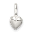 Sterling Silver Heart Pendant with Smooth Polished Finish, Minimalist Romantic Jewelry for Women