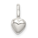 Sterling Silver Heart Pendant with Smooth Polished Finish, Minimalist Romantic Jewelry for Women