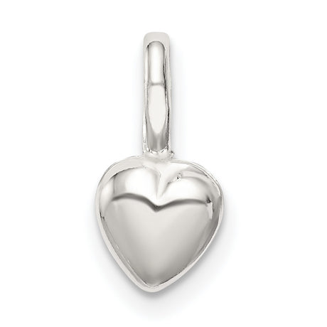 Sterling Silver Heart Pendant with Smooth Polished Finish, Minimalist Romantic Jewelry for Women