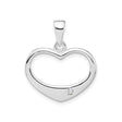 Sterling Silver Heart Pendant with Open Design and Cubic Zirconia Accent for Women