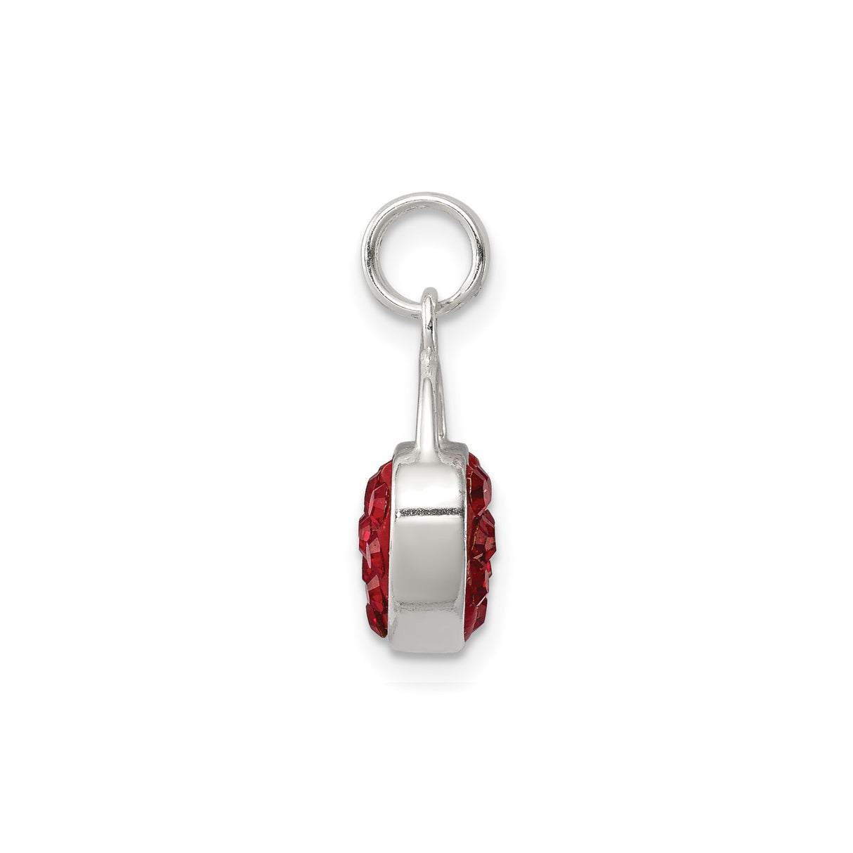 Sterling Silver Heart Lock Pendant with Red Crystals, Romantic Love Charm Jewelry