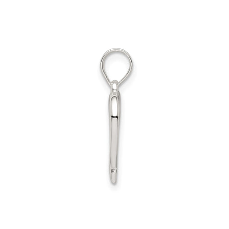 Sterling Silver Open Heart Pendant, Modern Love Symbol Jewelry for Women