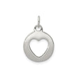 Sterling Silver Open Heart Pendant, Polished Circle with Cutout Heart Design for Women