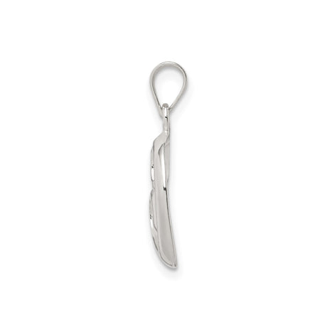 Sterling Silver Heart Pendant with Open Swirl Design, Romantic Feminine Jewelry for Women