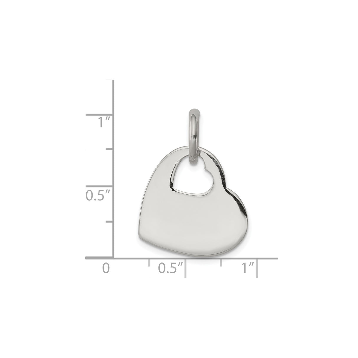 Sterling Silver Heart Shaped Pendant with Open Cutout Design, Romantic Style for Women