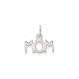 Sterling Silver Mom Pendant Charm with Stylized Design Symbolizing Maternal Love