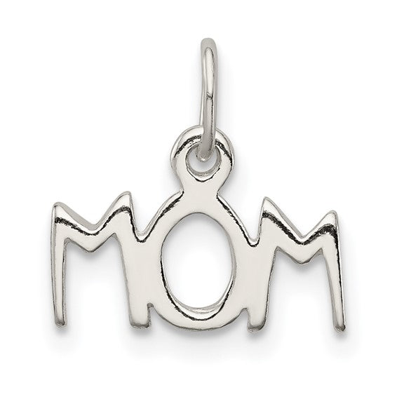 Sterling Silver Pendant with Heartbeat Design, Minimalist Mom Jewelry for Women