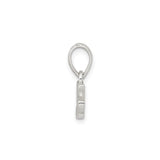 Sterling Silver Mom Pendant with Cubic Zirconia, Cursive Script Family Jewelry for Women