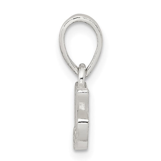Sterling Silver Mom Pendant with Cubic Zirconia, Cursive Script Family Jewelry for Women