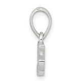 Sterling Silver Mom Pendant with Cubic Zirconia, Cursive Script Family Jewelry for Women