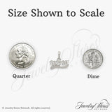 Sterling Silver Mom Pendant with Cubic Zirconia, Cursive Script Family Jewelry for Women