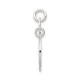 Sterling Silver Pendant with Mom Cutout and Love Symbol, Sentimental Circle Charm for Women