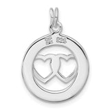 Sterling Silver Pendant with Interlocking Hearts, Together Forever Romantic Charm for Women