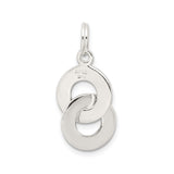 Sterling Silver Infinity Rings Pendant, Interlocking Friendship Charm for Women or Teens