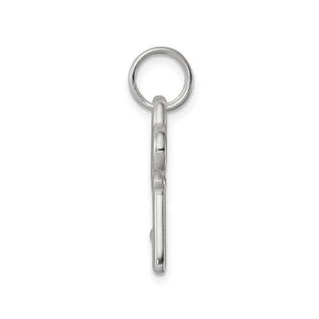 Sterling Silver Key Pendant with Vintage Heart Design, Symbolic Charm for Women