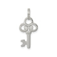 Sterling Silver Key Pendant with Vintage Heart Design, Symbolic Charm for Women